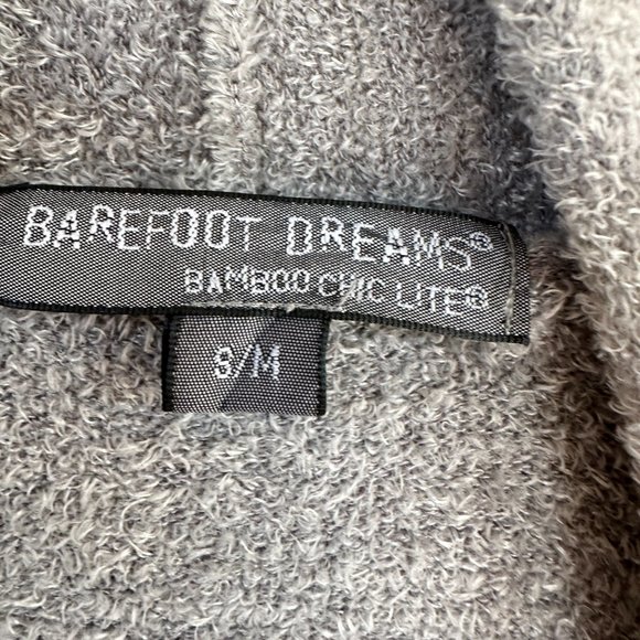 Barefoot Dreams Gray CozyChic Lite Knit Island Wrap Cardigan Draped Front S/M - Picture 5 of 8